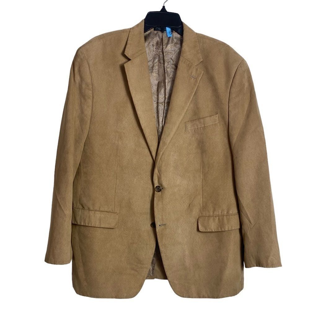 Chaps XL beige Faux suede Sport Coat Jacket Blazer